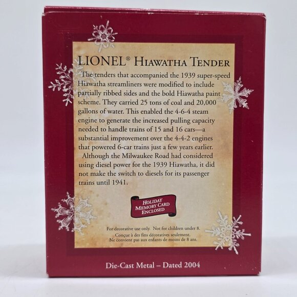Lionel Hiawatha Tender Train Ornament Hallmark Keepsake 2014 Red & Black - Picture 10 of 12